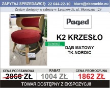 Paged - Krzesło K2, dąb matowy, tk. Nordic